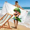 Luigi & Mario Car Trip Print Beach Towel, Large Soft Quick Dry Towel for Beach Camping Swimming