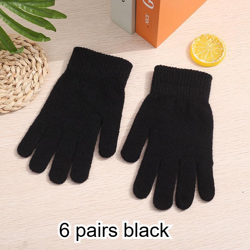 

6 пар унисекс зимних термоперчаток - эластичные манжеты на запястьях, модные перчатки для холодной погоды для катания на лыжах, активного отдыха