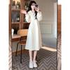 Premium Black Half-zipper Sweater Dress Women's Autumn and Winter Large Size Fat Mm Thin European Temperament Backing Skirt