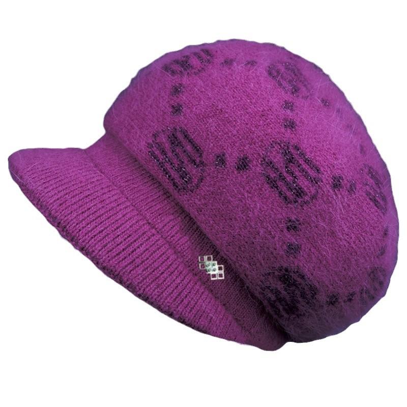 Elegant Winter Woolen Hat & Scarf Set for Women: Warm, Thick Knit with Ear Protection, Perfect for Middle-Aged & Elderly Ladies.