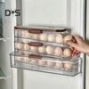 Automatic Rolling Egg Container Fridge Storage Box Food Grade BPA Free Transparent Stackable Fridge Organizer with Lid