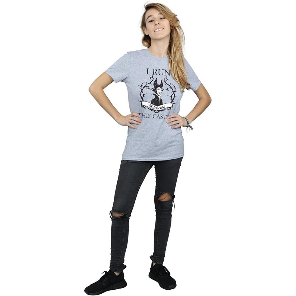 Maleficent Womens/Ladies I Run This Castle Boyfriend T-Shirt