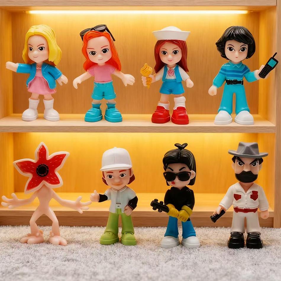 8PCS TV Figure Stranger TV Plays Figure Toy Will Byers Eleven Dolls Action Figure Cake Collect Decoration Gift