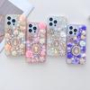 Glitter Bling Floral Phone Case For VIVO V50 Lite Pro V50E V29E V40E V30E V27E 4G 5G 3D Rose Pearl Rhinestone Cover Girls Gift