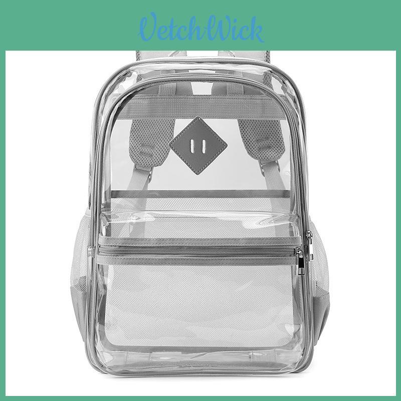 Pvc Clear Student Backpack With Breathable Design And 15in Laptop Compartments