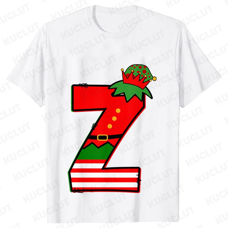 26 AZ Alphabet Christmas Tshirt Graphic T Shirts Funny Christmas Party Tshirts Tops Oversize Tshirt Fashion Harajuku Tshirts S