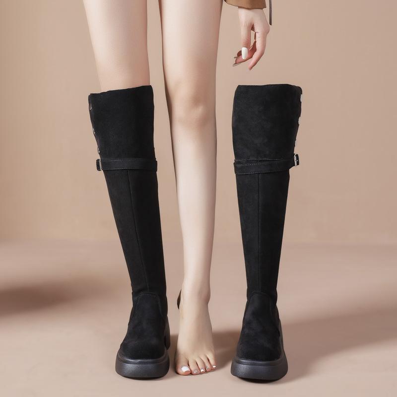 New Two-wear Folded Thick-soled Boots for Children, New Thick-heeled Knight Boots and Women's Boots In Autumn and Winter 2025