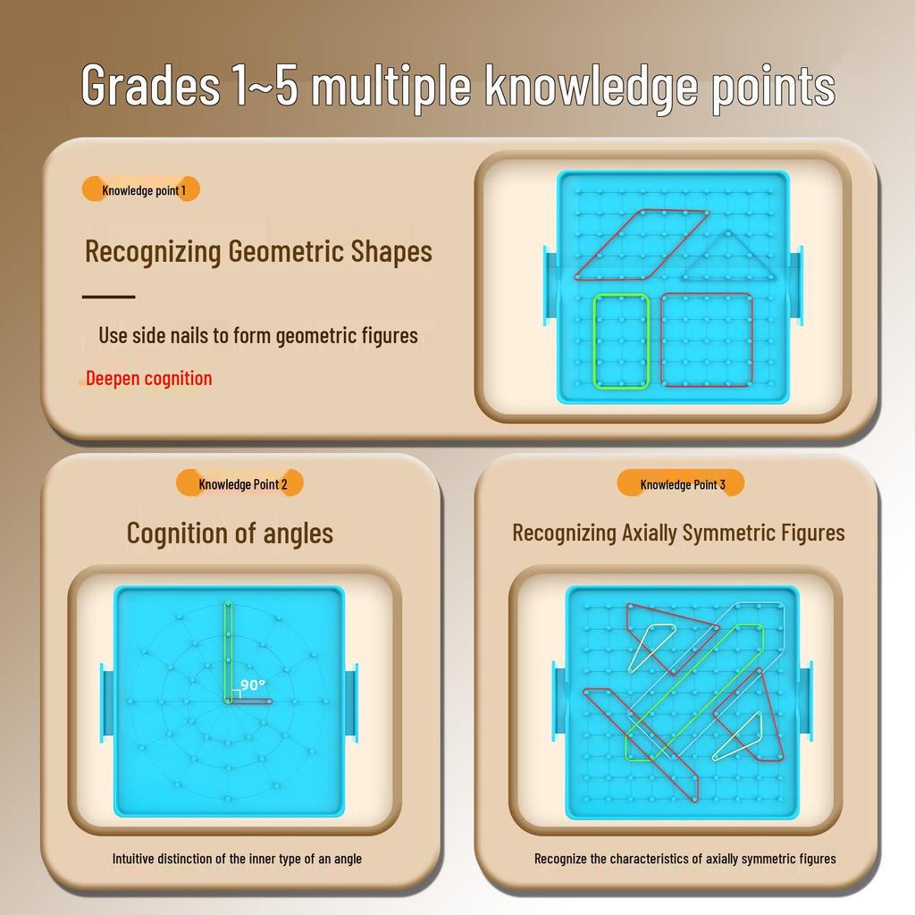 Doppelseitiges Nagelbrett Lernwerkzeug für frühe Mathematik und Geometrie