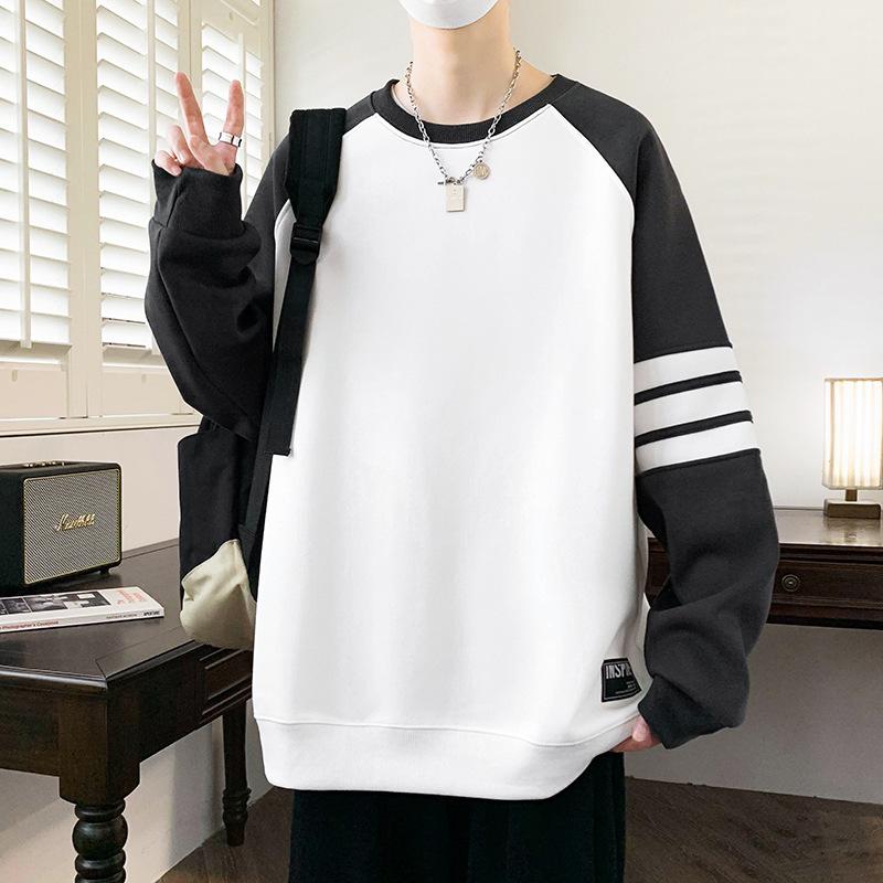 

Цветовые блоки мягкая высококачественная ткань устойчивая к сминанию мужская уличная спортивная повседневная дышащая свободная модная трендовая удобная кофта с длинным рукавом 8XL белый