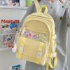 New simple solid color campus student schoolbag fashionable versatile large capacity junior high school student backpack women