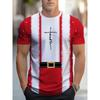 Creative Santa Claus Printed Men's T-Shirt Merry Christmas Casual O-neck Loose Short Sleeve Tops Fashionable Comfortable Breathable T-shirt