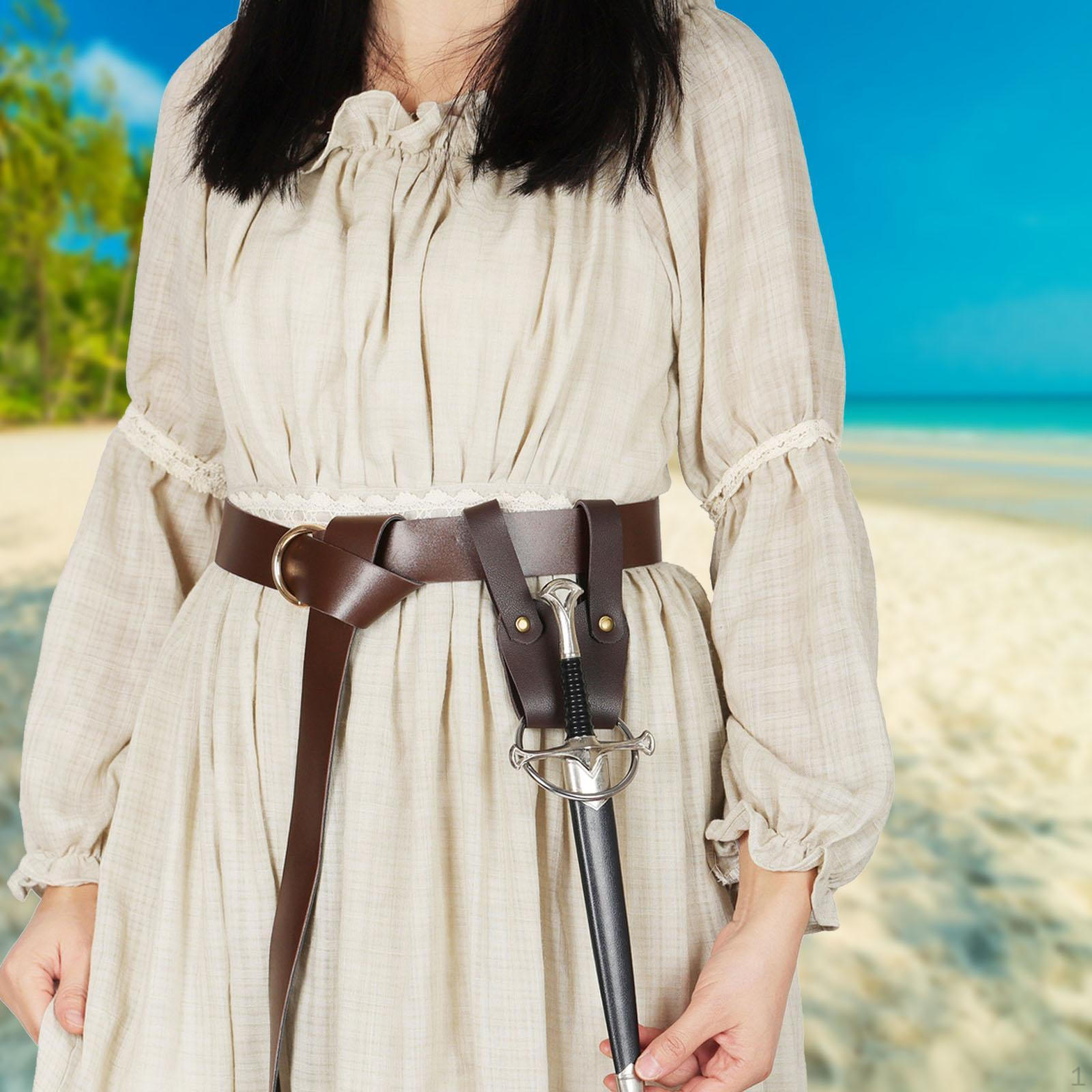 

Середньовічний шкіряний чохол на поясі для рольової гри на Хеллоуїн коричневий