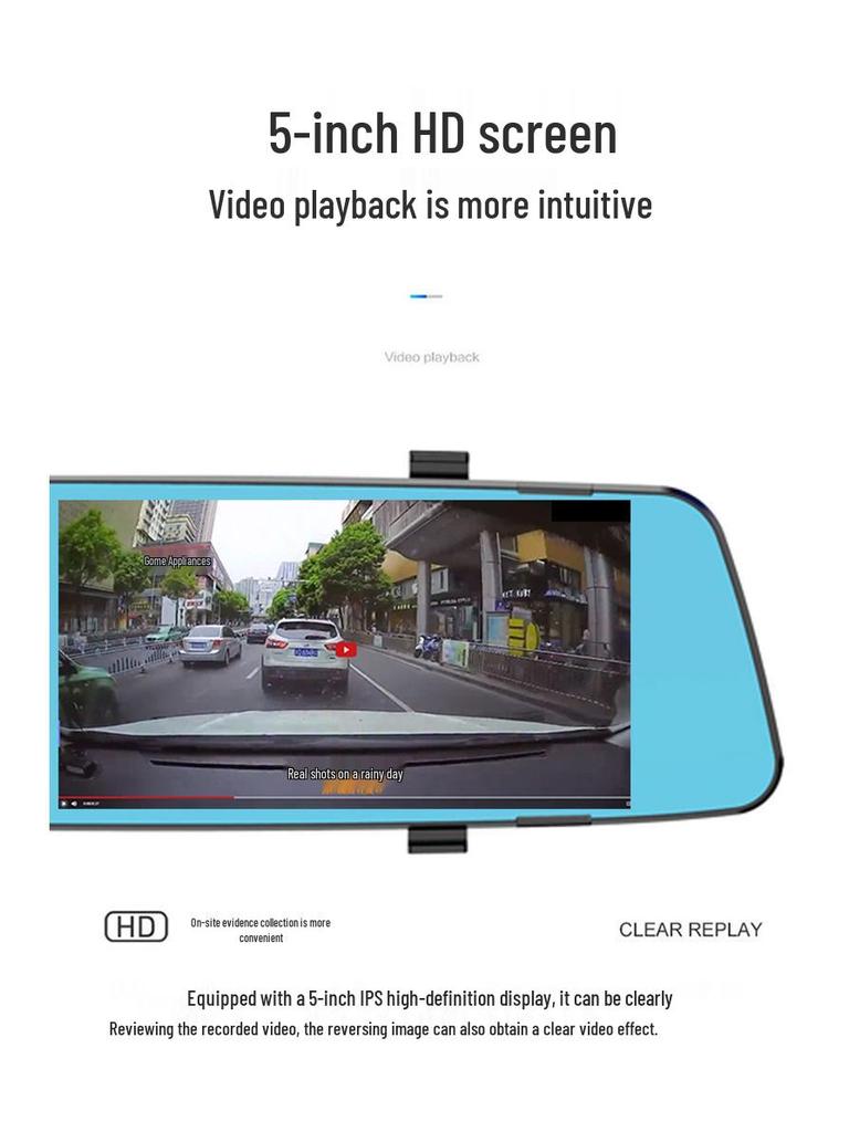 Dual-Objektiv 1080P DVR Dashcam: Aufnahme vorne und hinten, Nachtsicht, HD-Streaming-Rückspiegel