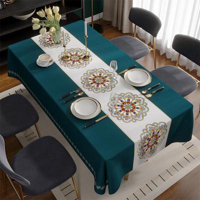 Table Decoration Waterproof PVC Tablecloth Printed Anti-Scald Table Mat Washable Oil-proof Table Cover Wedding Dining Room