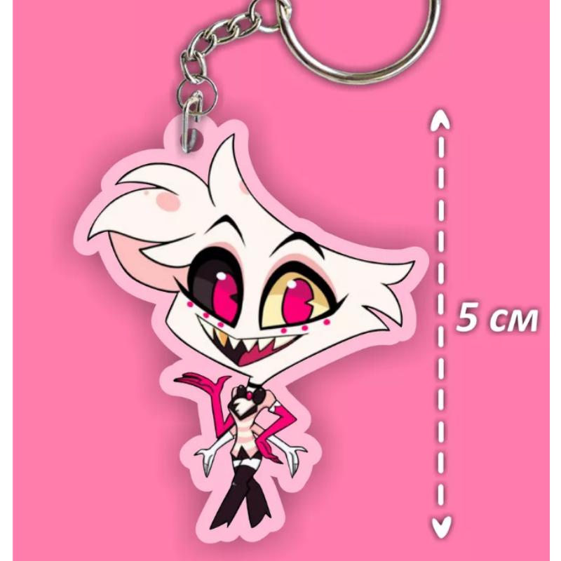Acrylic Key Buckle for Alastor Lucifer Charlie Vaggie Husk Angel Dust Vox Anime Cartoons Acrylic Key Chain Pendant Birthday Gift