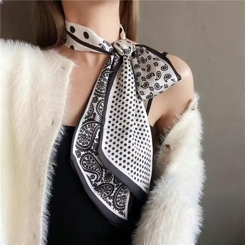 Big Brand Double-sided Printed Long Headband Silk Scarf Hin Scarf Ribbon Tie Bag Decoration Suit Scarf Waist Belt Multi Function