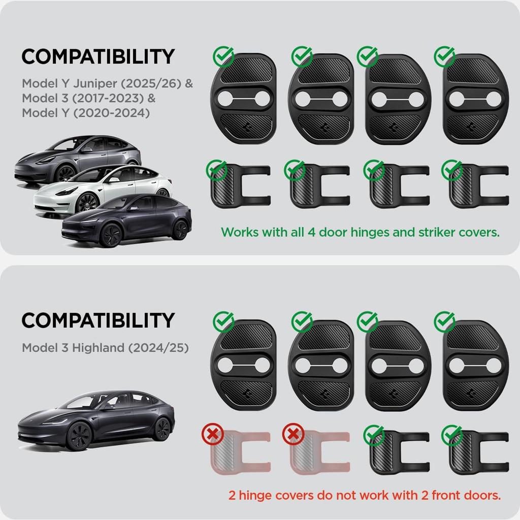 Spigen Door Lock Cover for Tesla Model Y/3 TO320 (Black) ACP07123