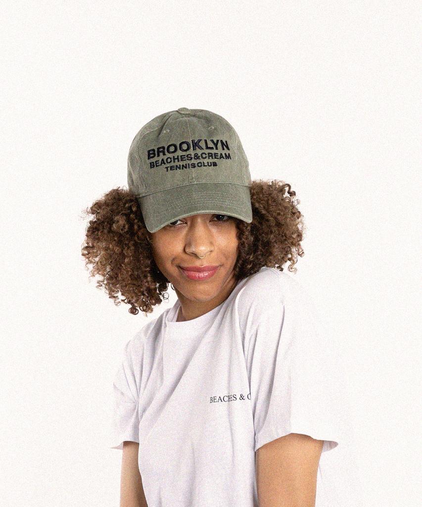 Bichiseuaenkeulim Brooklyn Tennis Club Pigment Ball Cap-Khaki