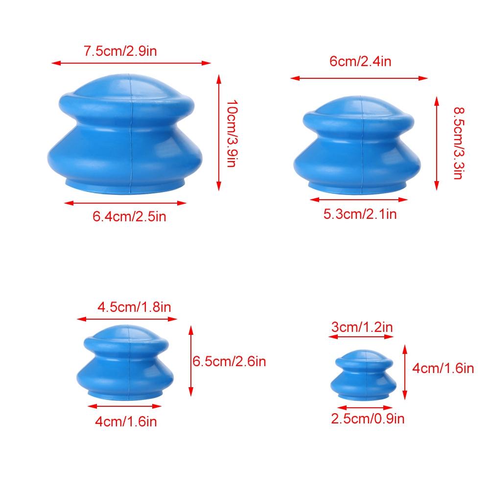 4pcs Rubber Vacuum Cups Chinese Medical Cupping Health Care Massage Product