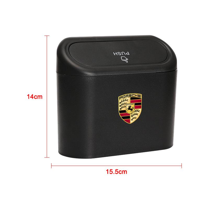 Car Vehicle Case Storage Box Black ABS Square Pressing Trash Can For Porsche Cayenne Macan 911 Gt3 918 928 944 968 Boxster Panamera