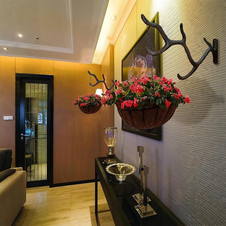 Wall Heavy Duty Home Storage Rack for Hanging Plants Pots Baskets Lanterns Wind Chimes Outdoor Indoor