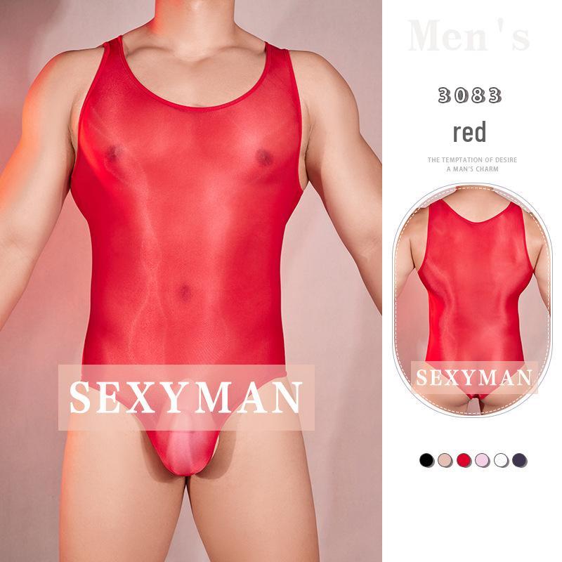 Lust's Temptation Men's High-Elastic Transparent Erotic Bodysuit