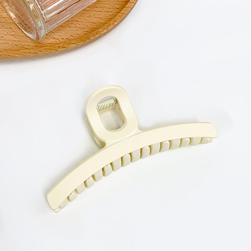Retro Milk Coffee Series: Sweet Girl Shark Clip with Frosted Hollow Design - Fashion Hair Accessory