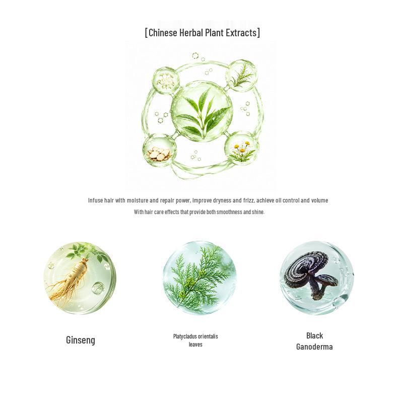 Herbal Shampoo with Chinese Plant Extracts for Soft, Nourished, Voluminous Hair and Oil Control
