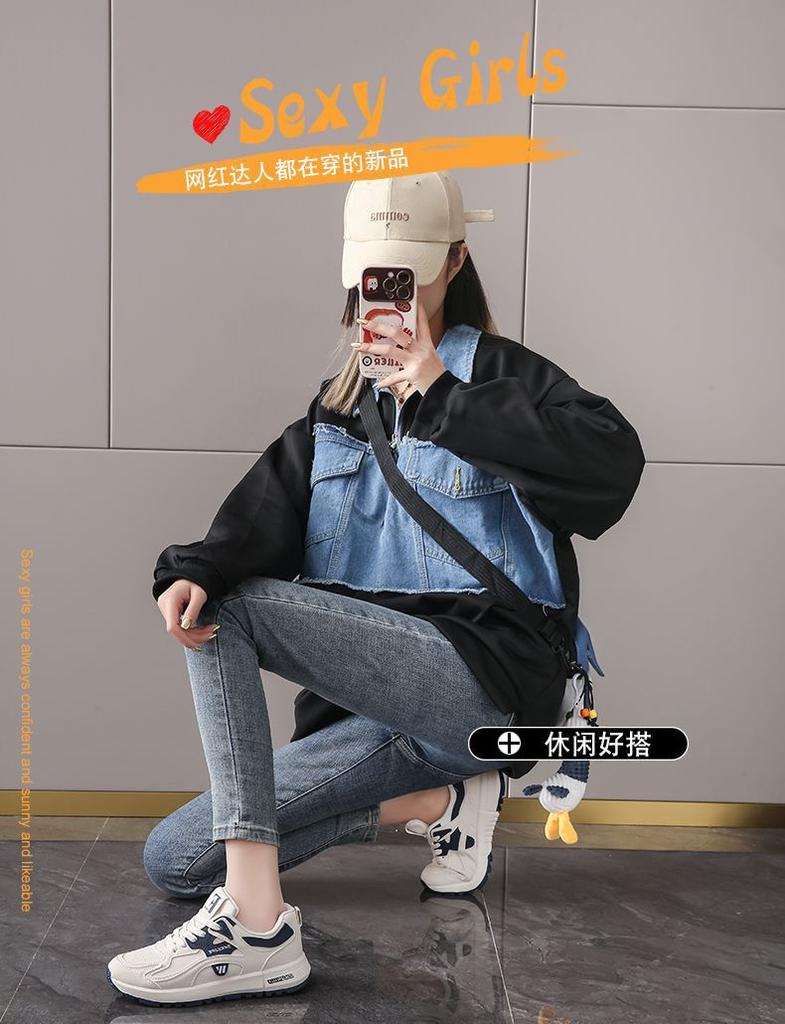 Women's Spring 2025 New Lightweight Soft Soled Casual Sports Shoes Running Shoes Student Dad Shoes Female