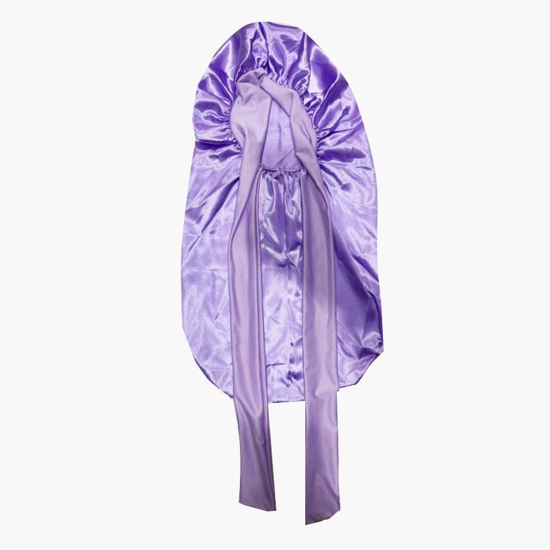 Touca Longa de Cetim de Seda para Mulheres - Proteção Capilar com Laço