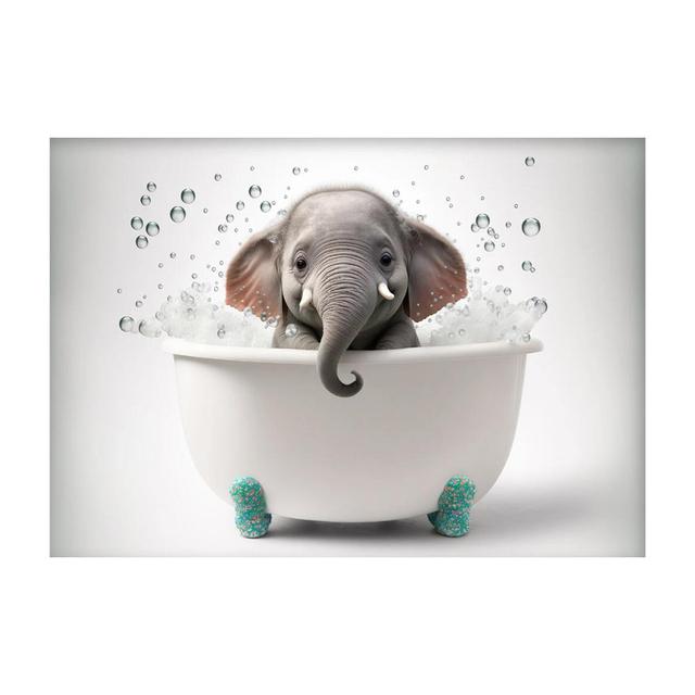 

Интересная картина с изображением животных, украшение комнаты, милая панда, ребенок, жираф, корова, слон в ванне, на стене ванной комнаты 21cm×30cm NoFrame