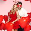 Valentines Day Couple Hairband with Shinning Tinsel Red/ Rose Red Heart Shape Headbands Carnivals Sequins Hair Hoop