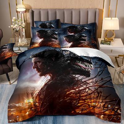 Copripiumino Motivo Venom Set Biancheria da Letto Venom con Federe Microfibra Stampato Digitale 3D Set Biancheria da Letto Singolo Matrimoniale Queen King