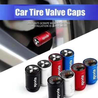4PCS Metal Car Wheel Tire Valve Caps Stem Case For Mitsubishi RALLIART Logo Lancer Cordia Pajero Outlander Eclipse L200