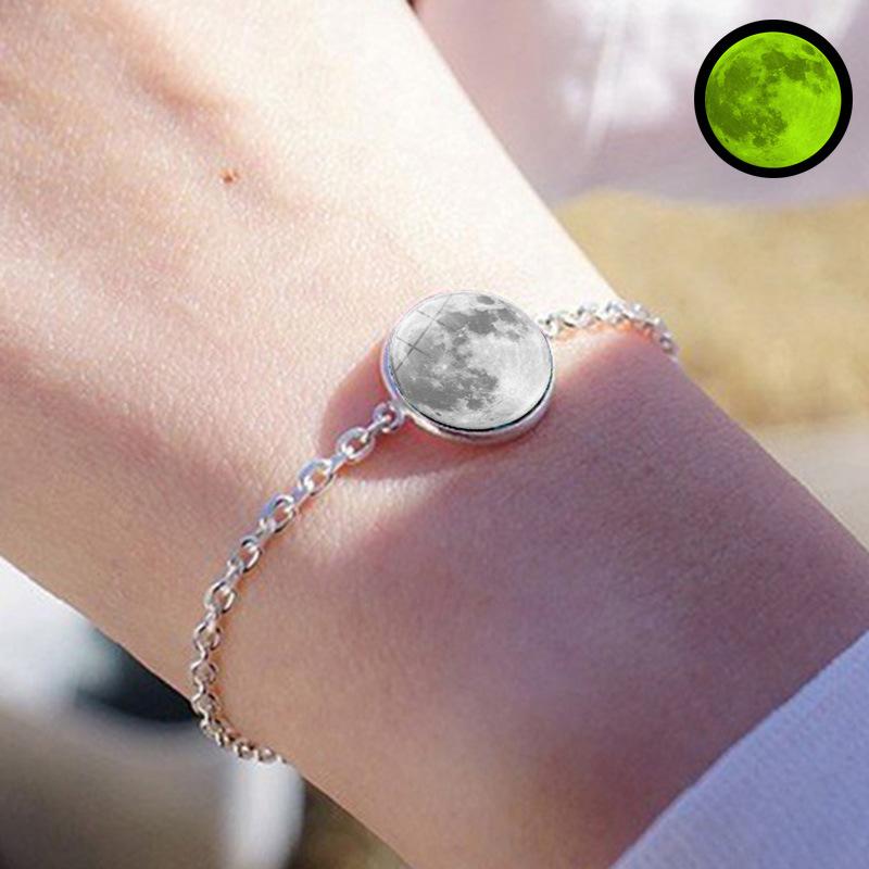 Glowing Solar Unique System Bracelet Fashionable Handcrafted Leather Moon Jewelry