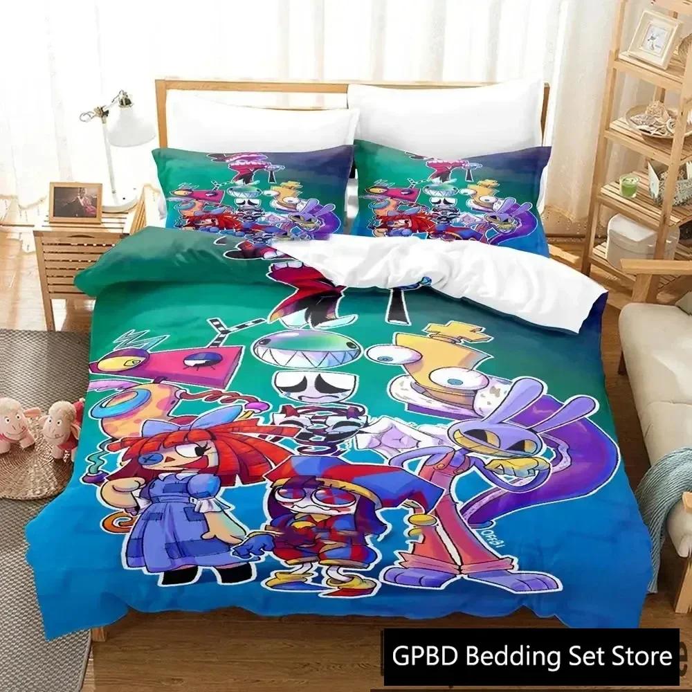 Luxury New 3D Print Cartoon Amazing Digital Circus Bedding Set Double Twin King Duvet Cover Pillowcase Boys Girls Adults Bedroom