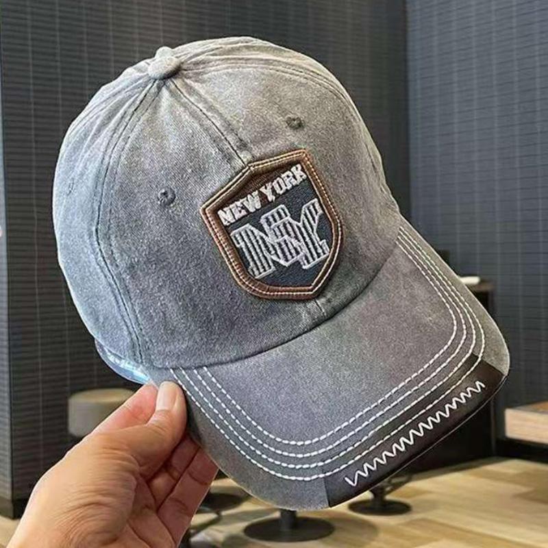Unisex Vintage Washed Ny Embroidered Baseball Cap Distressed Duckbill Sports Sun Hat Adjustable