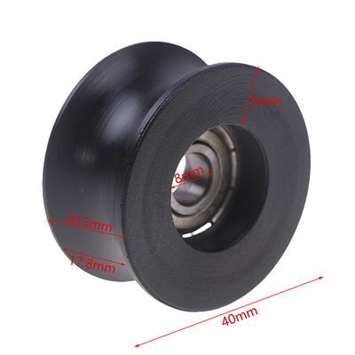 1Pcs BU0840, U-Type Rope-Aided Roller Guide Wheel With Plastic-Coated Pulley Bearing