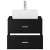 Bathroom Furniture Set Black Oak Engineered Wood