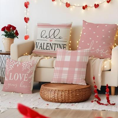 Valentine's Day Pillow Letter Printed Linen Decoration Car Cushion Home Sofa Pillow Cover