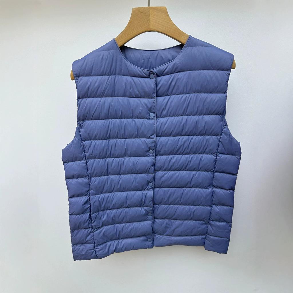 White duck down Pinghu light down jacket, vest liner, round neck V-neck variable thermal vest, vest, free storage bag.