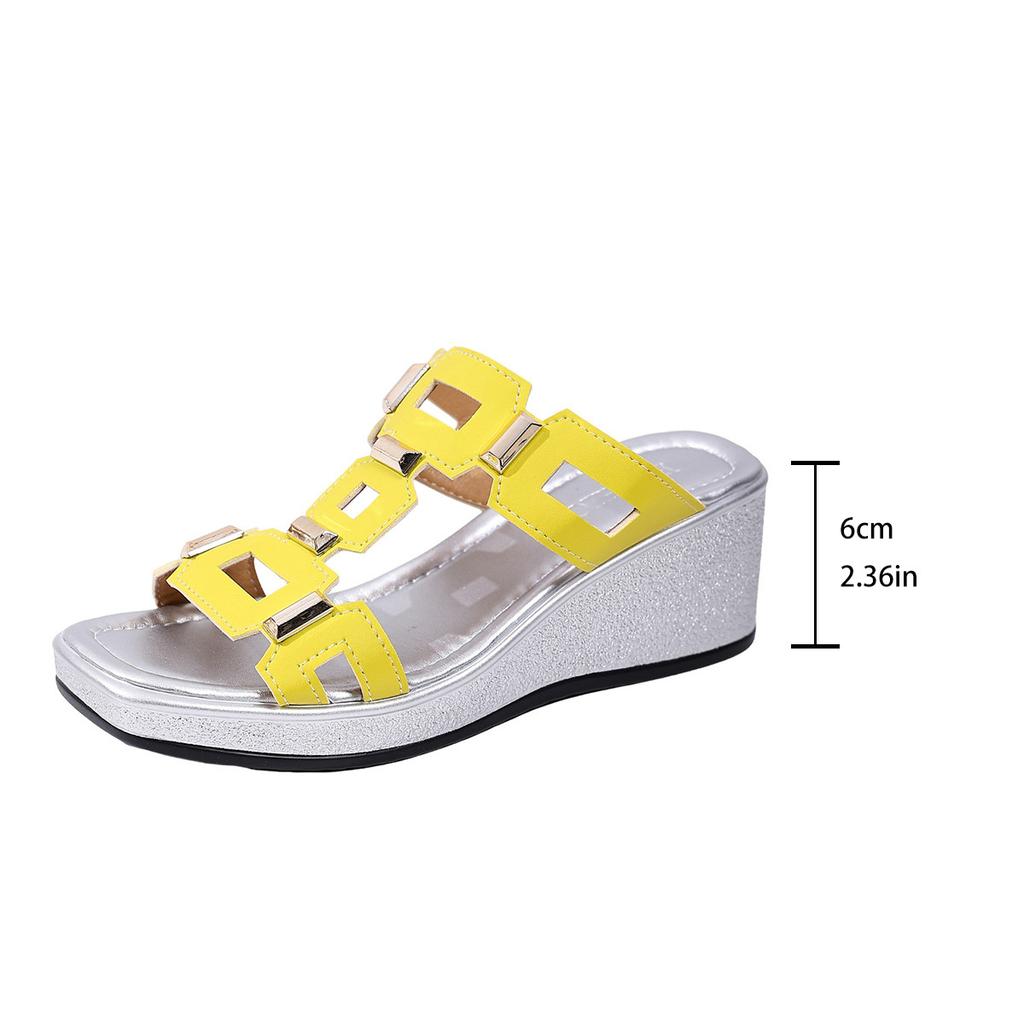 Summer 2026 Fashion Women Slip On Platform Wedges Plus Size Shoes for Women 36-43 Peep Toe Non-slip Women Sandals