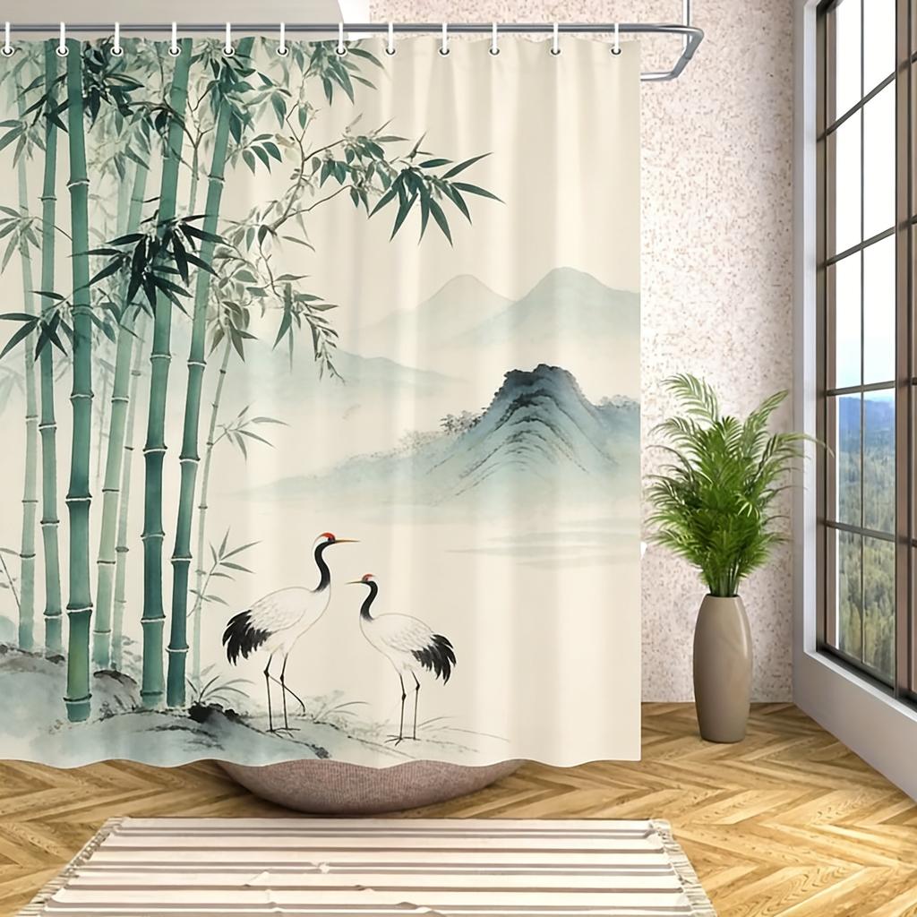 Spiral Galaxy in Deep Space with Asteroids Waterproof Shower Curtain for Cosmic Bathroom Decor