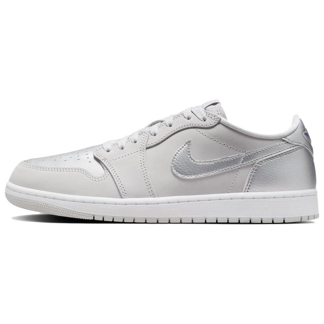 

Jordan Air Jordan 1 Low OG Metallic Silver Leather Abrasion Resistant Low top Vintage Basketball Shoes Unisex CZ0790-002- 43