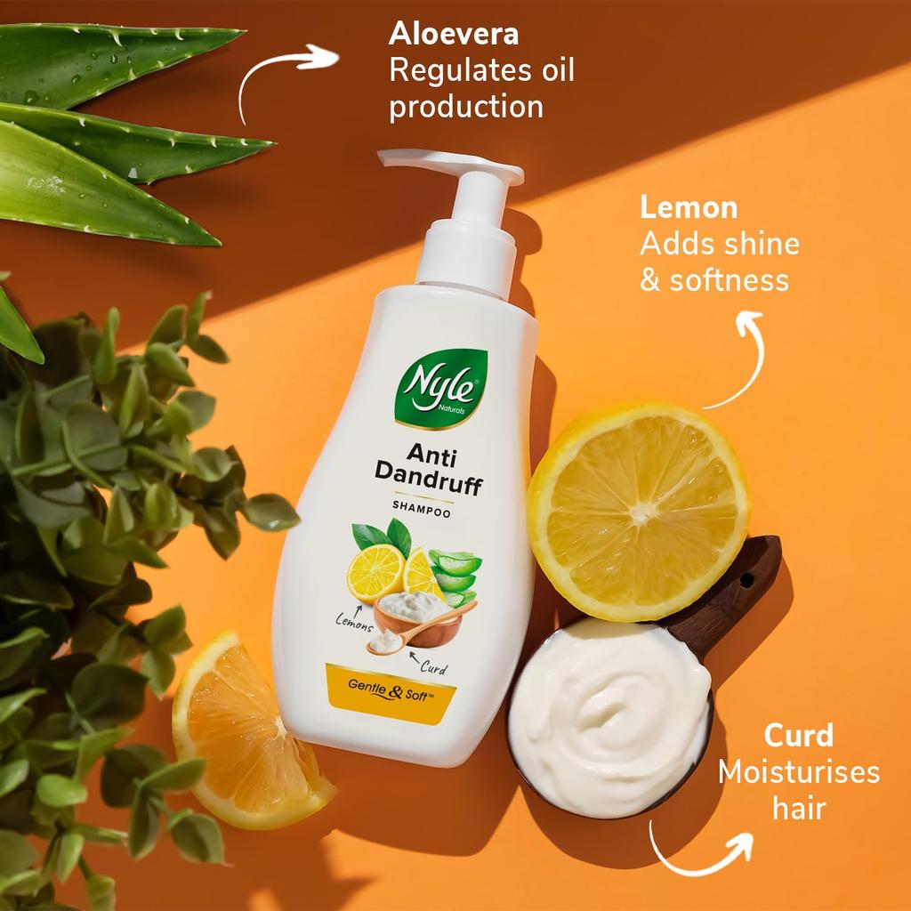 Nyle Anti-Schuppen Shampoo 400ml Schaum für sanfte Haarpflege, pH-neutral, Parabenfrei, Beruhigender Kopfhautschutz