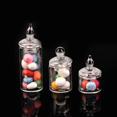 1:12 Maison de Poupée Miniature Petit Pot Bouteille de Rangement Bonbons avec Couvercle Décor de Cuisine