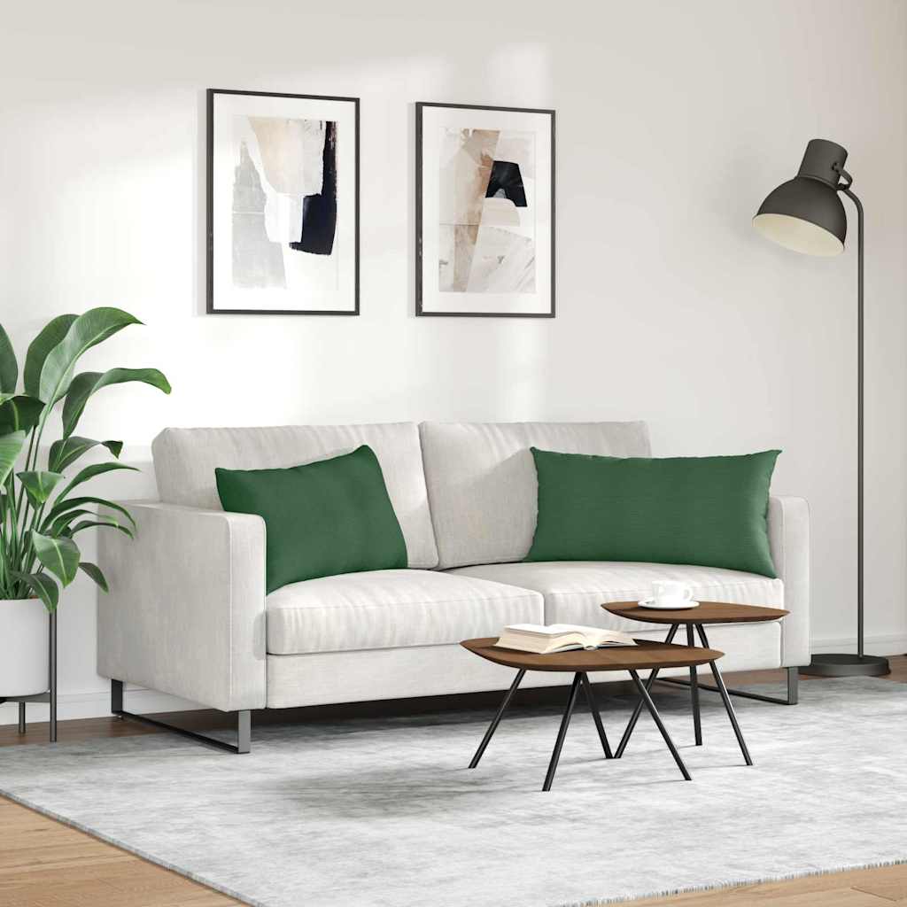 Sofa Cushions 2 Pieces Dark Green 80 X 40 Cm Cord Fabric