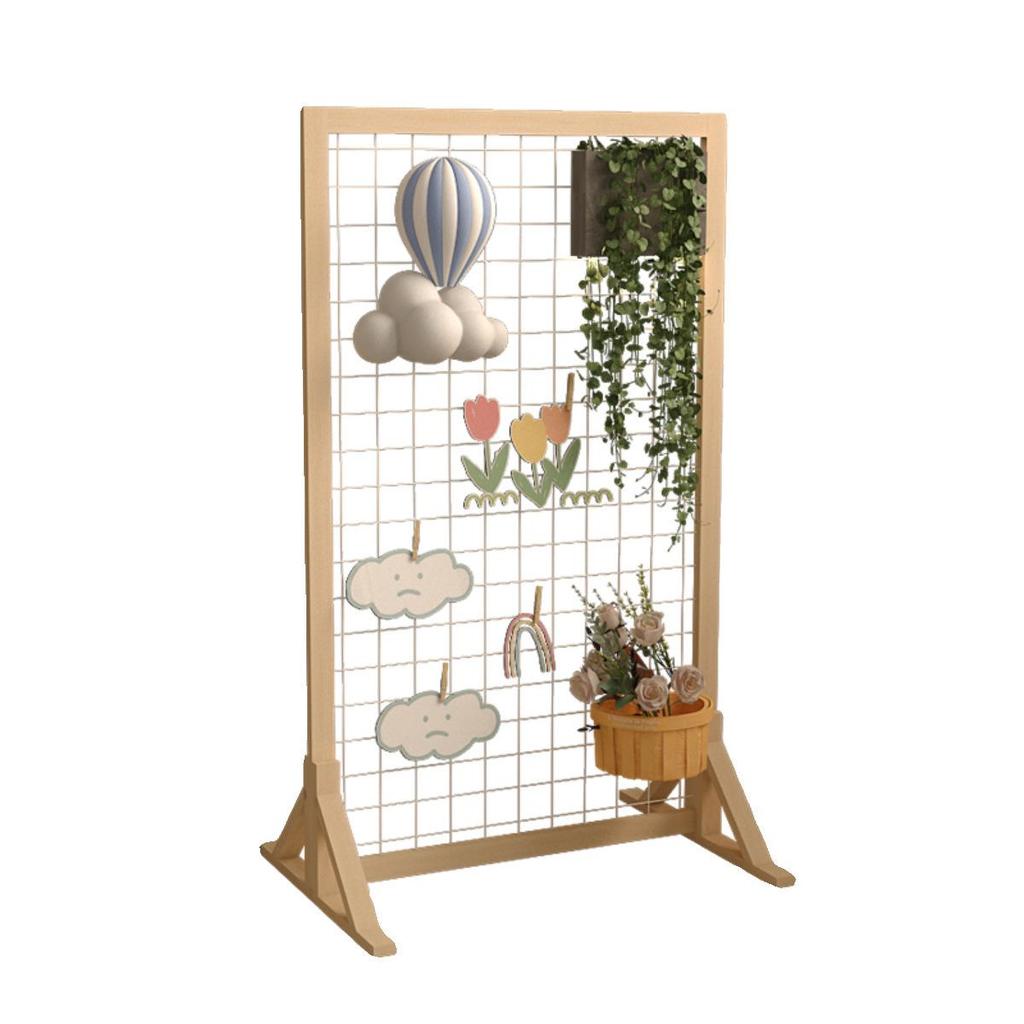 Handmade Display Shelf: Grid Photo Frame & Plant Rack for Kindergarten & Crafts