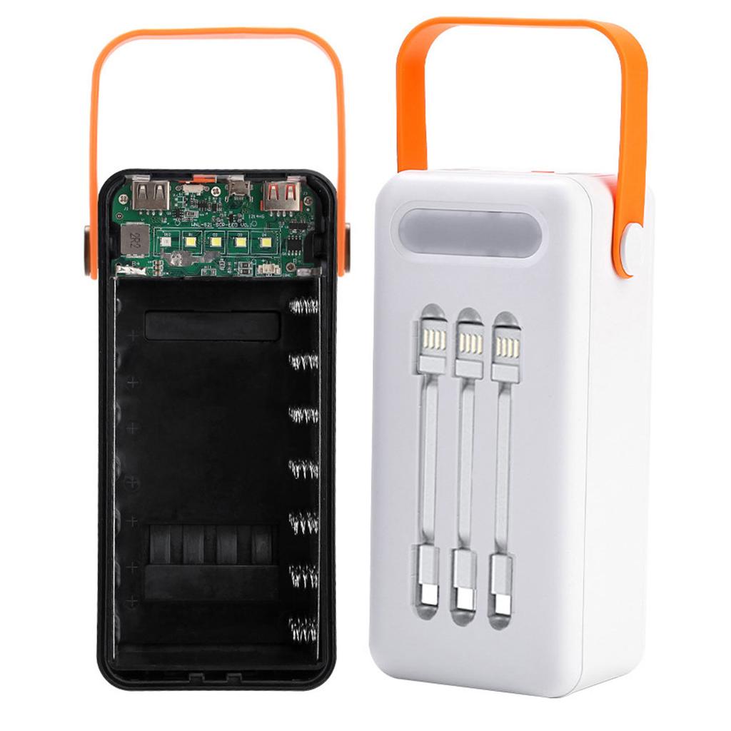 21-Slot 18650 Battery Power Bank Housing Case Only(no Battery) with Night Lighting Function for Outdoor Sports