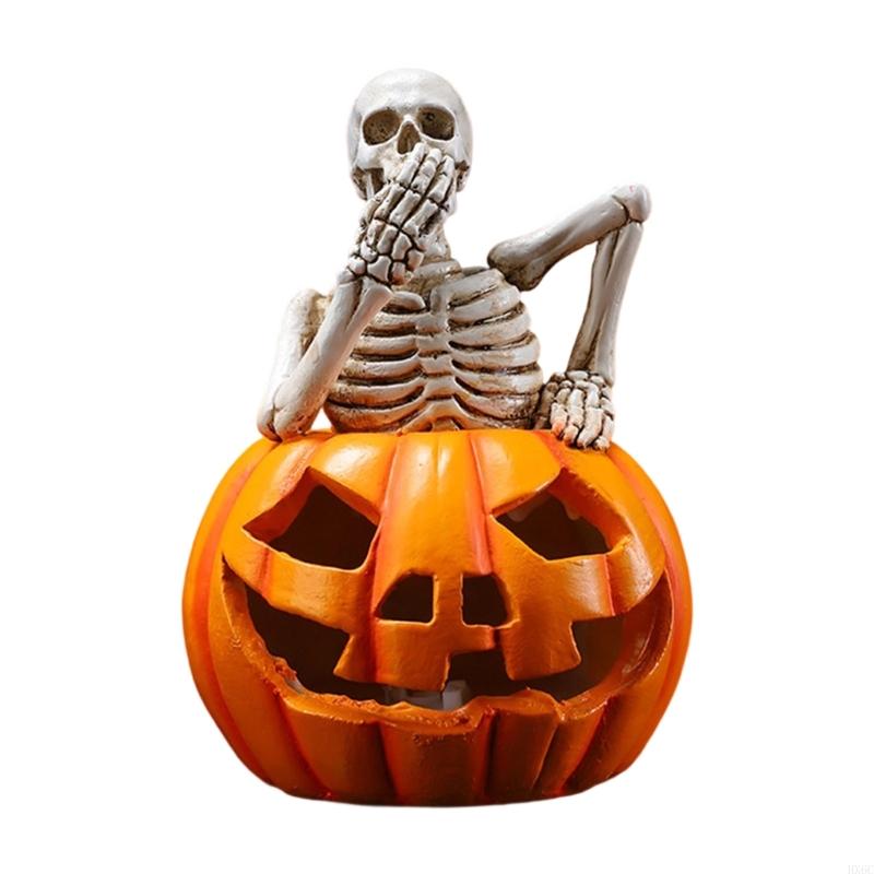 Festives Decorative Light Energy Efficient Halloween Pumpkin Skull Lamp Figurine for Parties and Homes Home Decorations HX6C